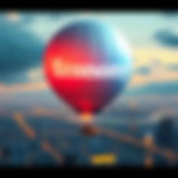 A large balloon labeled 'Economy' inflating above a city skyline, symbolizing the expanding economic bubble and concerns for investors.