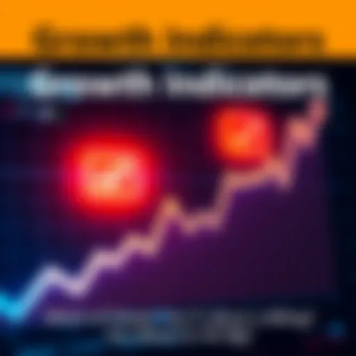 A graph showing upward trends in market performance with two highlighted options poised for growth.