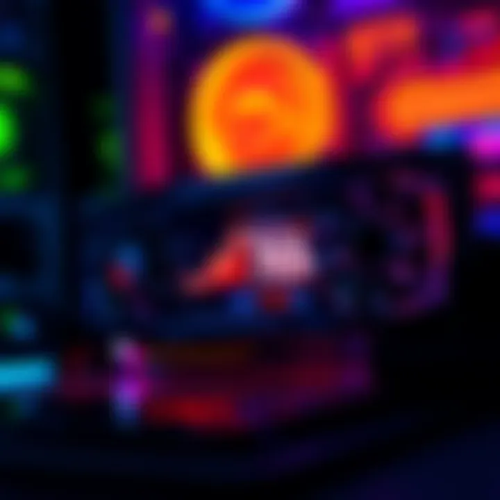 Gaming GPU Under Pressure A high-performance graphics card displaying temperature metrics while running intensive games like Monster Hunter Wilds.