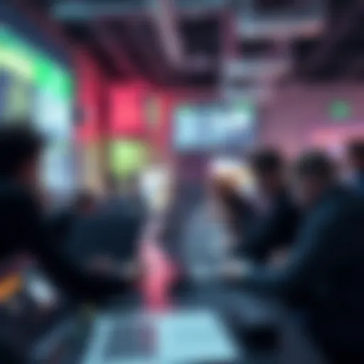 Students brainstorming and working on creative projects during a college hackathon