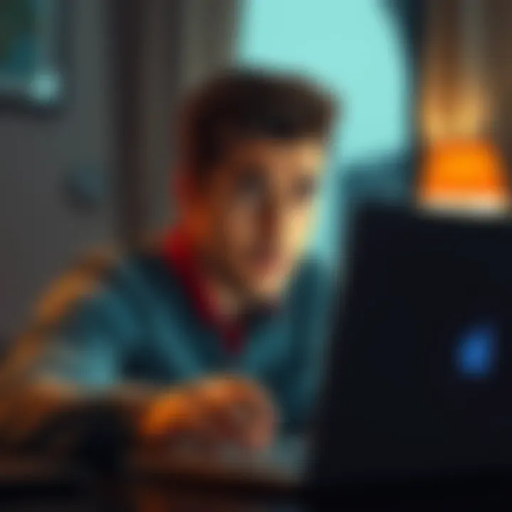 A person looks worried as they check their hacked Binance account on a laptop, with a shocked expression on their face.