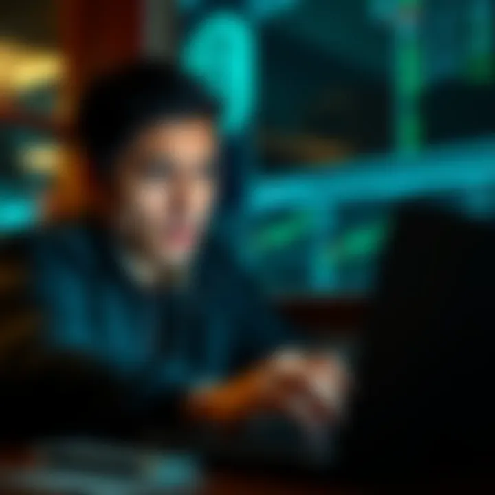 A person looking worried while checking their online wallet on a laptop, showing signs of financial distress after losing funds