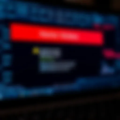 Hacked Wallet with Missing Funds A close-up of a computer screen showing a digital wallet with a warning about missing cryptocurrency funds. The background is dark, highlighting the frustration of the wallet owner.