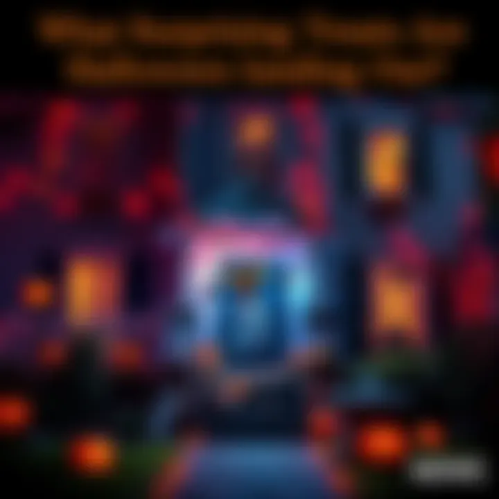 Halloween treats at a decorated house A spooky house with Halloween decorations handing out unique treats to Trick or Treaters