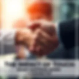 A close-up of two hands shaking, symbolizing connection and trust between individuals.