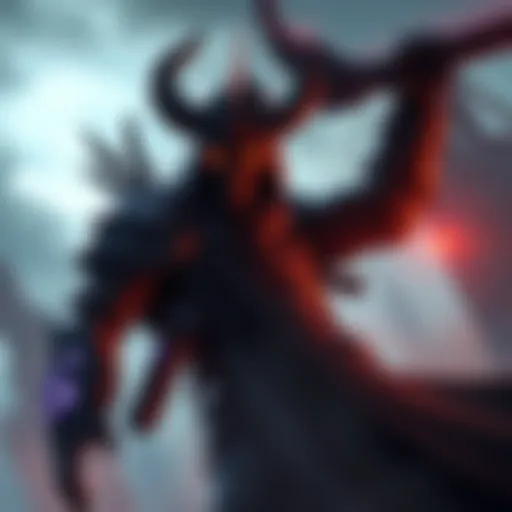 A detailed illustration of the Hanged Man legendary hunter character with a dark and intense look, surrounded by an atmospheric gaming landscape, emphasizing the character's unique design and appeal.