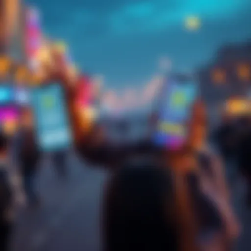 A happy person holding up a smartphone showing Pi coins balance