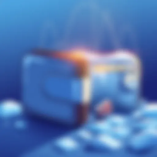 An illustration showing a hard wallet and a cold wallet side by side, representing different methods of securing cryptocurrency. The hard wallet appears as a sturdy, secure device, while the cold wallet looks like a USB drive.