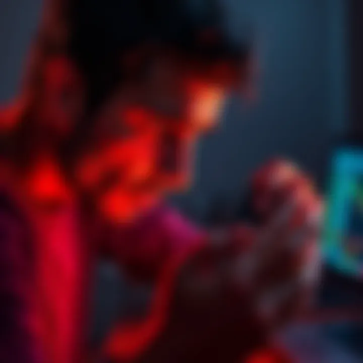 Concerns Over Hardware Wallet Security A concerned user examines a hardware wallet with a laptop displaying cryptocurrency transactions in the background.