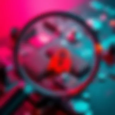 A visual representation of hardware wallets under a magnifying glass, symbolizing scrutiny and security concerns