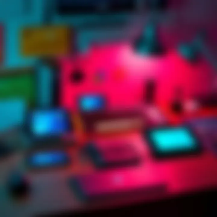 A well-organized hardware wallet setup on a desk, showcasing devices alongside security features and tools for safe digital asset management.