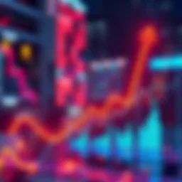 Hbar showing an upward trend with digital graphics representing partnerships and trading activity