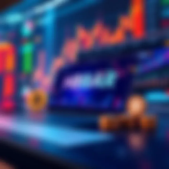 A digital representation of HBAR trading on BitGo platform with graphs and crypto icons