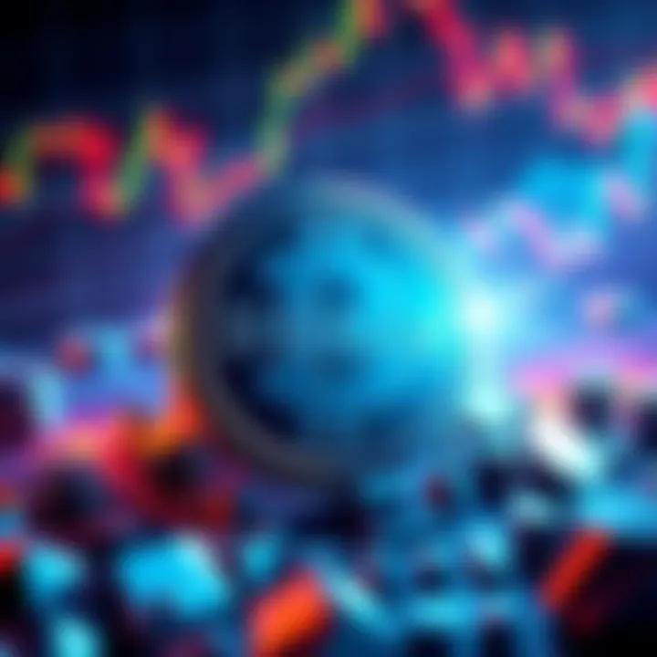 Illustration showing the $HBAR logo with a digital commodity label and a background of financial graphs