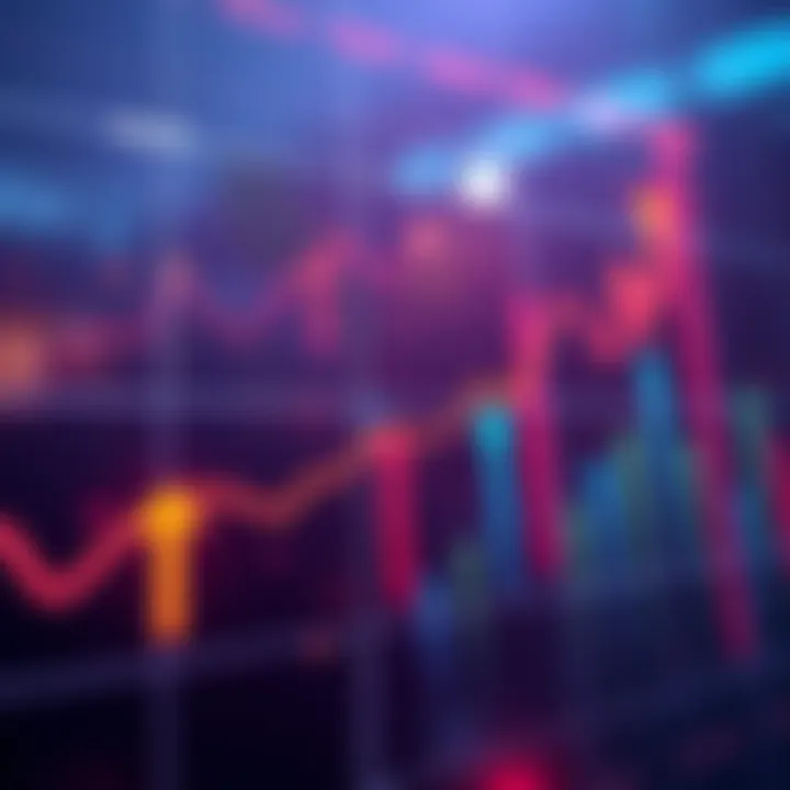 A chart showing HBAR's projected growth and market risks, with upward and downward arrows representing potential changes.