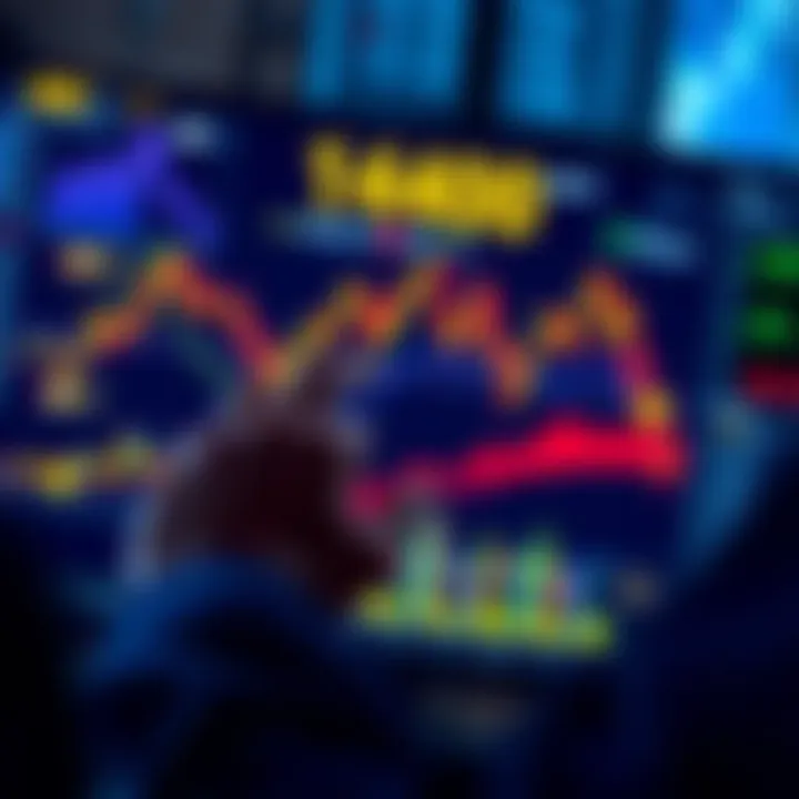 A person analyzing cryptocurrency charts and graphs with HBar symbols on a screen