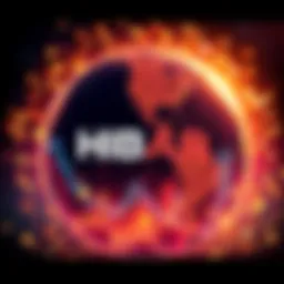 Graphic showing HBAR logo with a backdrop of a large market opportunity symbolized by a globe and currency icons