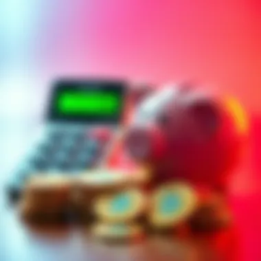 A graphic showing Hbar coins next to a piggy bank and a calculator, symbolizing retirement savings strategies.