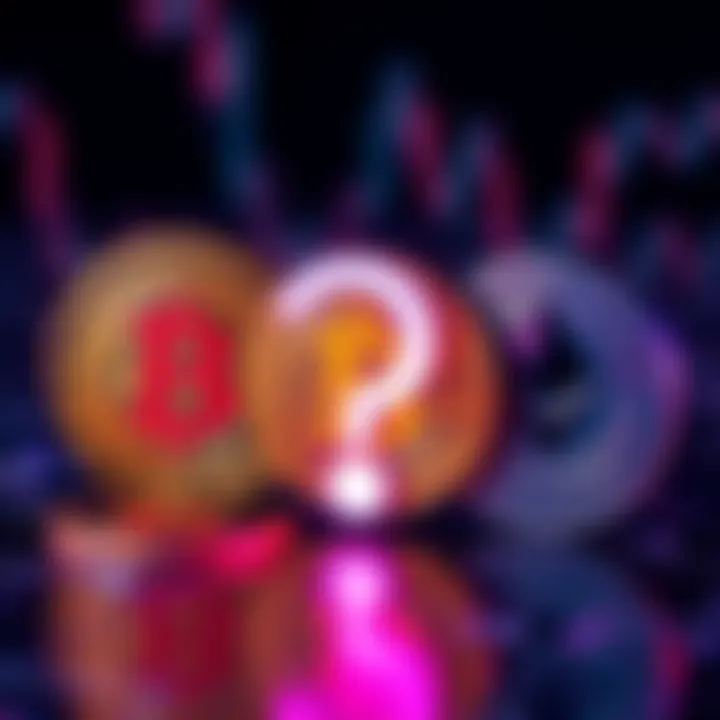 Visual representation of HBAR, Bitcoin, and Ethereum logos with a question mark overlay, symbolizing the debate on cryptocurrency preferences among institutions.
