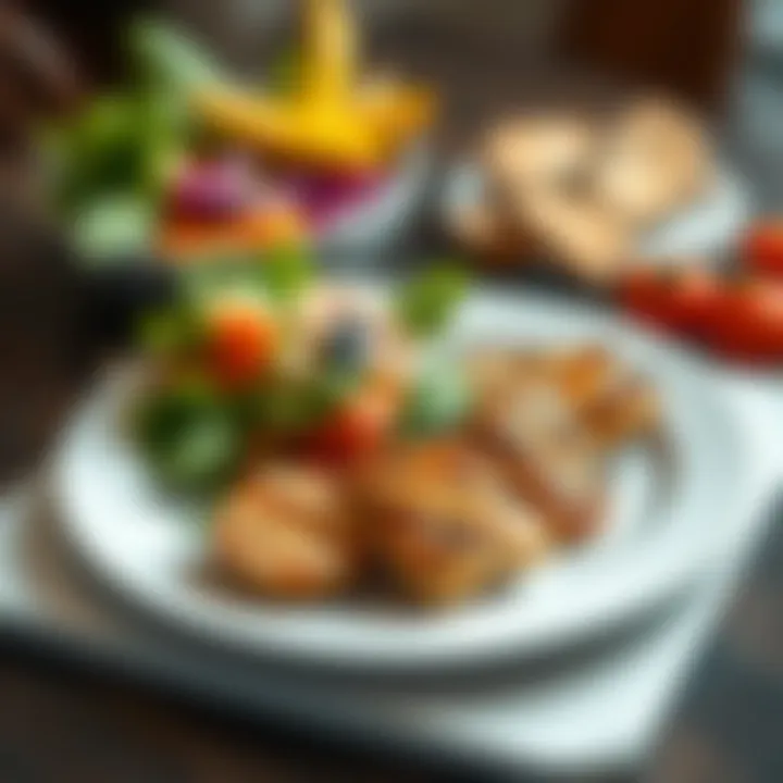A vibrant plate of healthy food featuring fresh vegetables and grilled chicken, perfect for a food contest