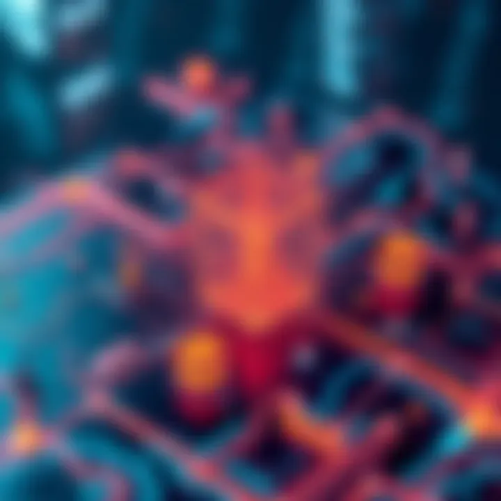 Illustration showing Hedera as the audit layer for EQTY Lab's Verifiable Compute, with visuals of digital transactions and growth scenarios.