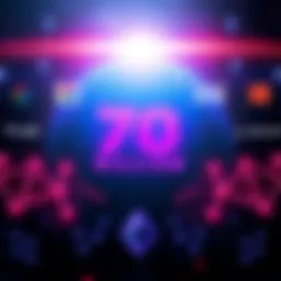 Visual representation of Hedera's network processing over 70 billion transactions with logos of Google, IBM, and Boeing in the background.