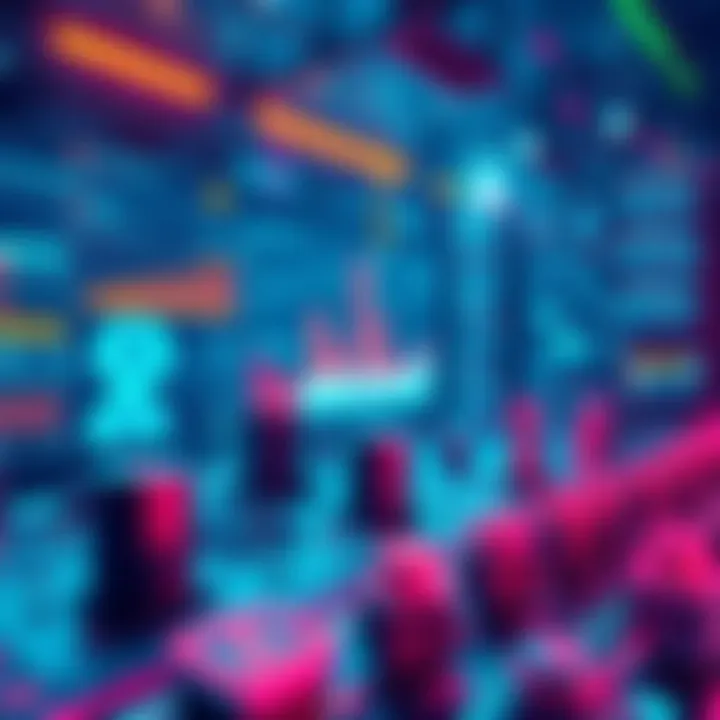 A digital representation of Hedera's decentralized technology developments, showcasing innovative designs and progress charts.