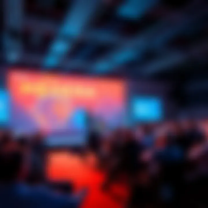 A presentation featuring Hedera's innovations in stablecoins and asset tokenization at a major global event with an audience engaged in discussion.