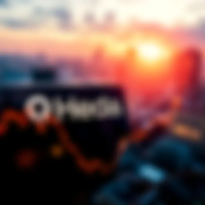 Graphic showing Hedera's logo with a backdrop of declining market performance compared to rising competitors, symbolizing the struggle for institutional acceptance.