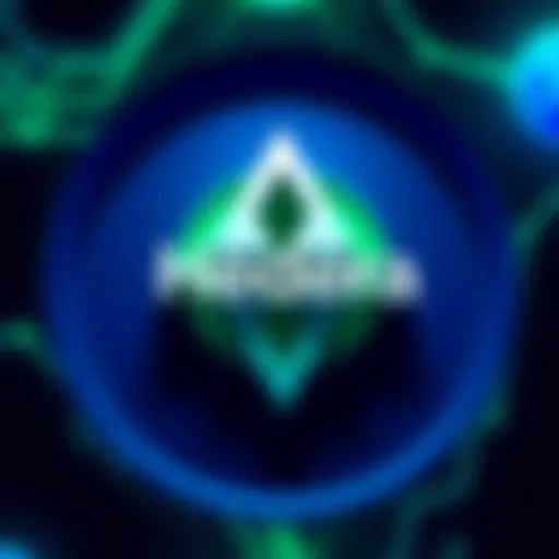 Hedera logo displayed prominently on a green and blue background, symbolizing growth and innovation in the crypto space