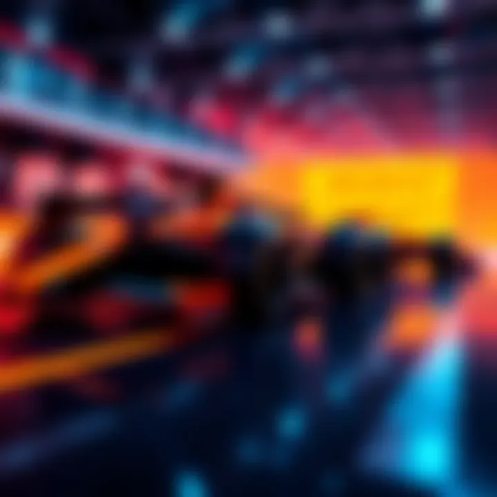 A digital representation of McLaren F1 cars with Hedera logo, showcasing innovative NFTs for fans.