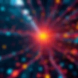 A digital representation of Hedera's network upgrading in real-time, showing data streams flowing smoothly.