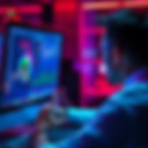 A person looking at a computer screen displaying Hedera news updates and investment insights with a focus on HBARBull