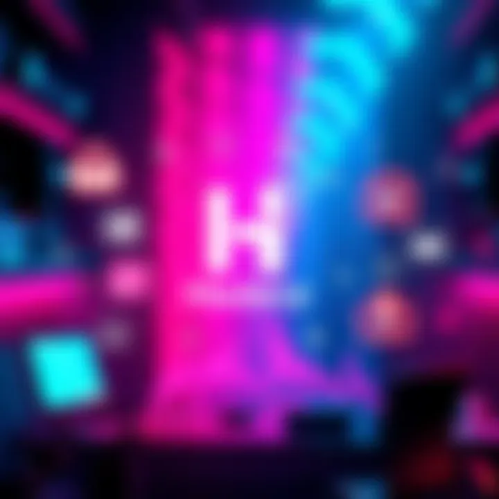 A simple graphic showing Hedera's logo with icons representing technology and innovation around it.