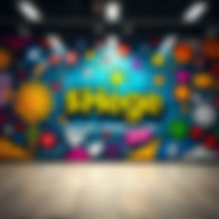 A vibrant mural promoting $Hege, the first #brandcoin, featuring colorful designs and social media icons to engage the community.