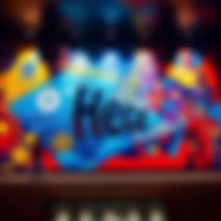 A colorful mural featuring $Hege branding with elements of the Solana blockchain and scenes from a show, symbolizing the innovative projects of the memecoin.
