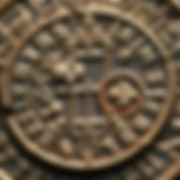 A close-up view of a Heliokles-type tetradrachm coin, featuring intricate designs typical of the Greco-Baktrian era, showcasing historical symbols and text, reflecting economic conditions of the time.
