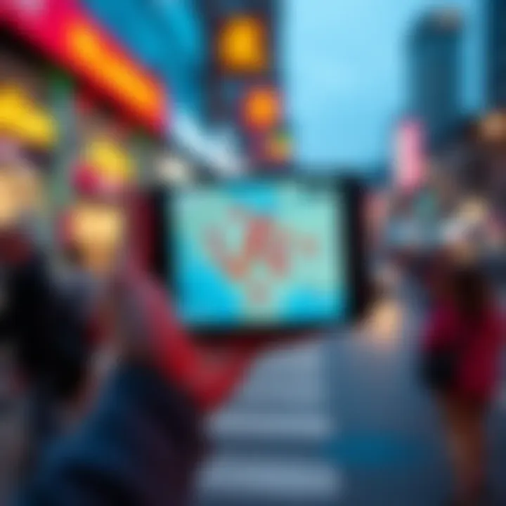 A smartphone displaying the Helium Hangouts map with highlighted Hotspot locations and nearby cafes and gyms