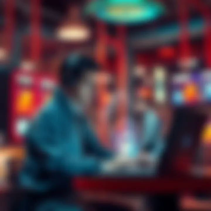 Helium hotspot setup with declining performance A Helium hotspot device with a worried user checking earnings on a laptop, showing concern about profitability