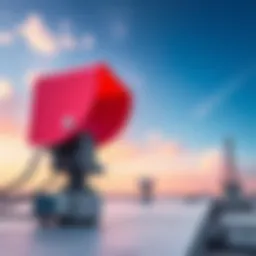 A Helium Hotspot device placed on a rooftop with a clear sky in the background, demonstrating optimal placement for better connectivity.