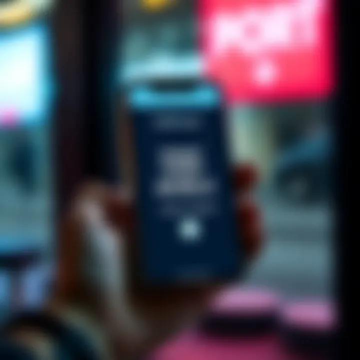 A person holding a smartphone with Helium Mobile displayed, showing the process of transferring a phone number, with text on the screen indicating number porting.