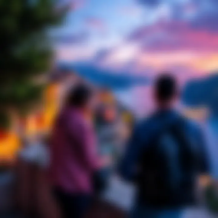 Helium Roaming in Italy Travelers using Helium roaming on their phones while enjoying a scenic view in Italy