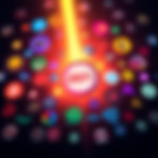 A digital illustration of various lesser-known DeFi project logos and symbols, surrounded by a bright light to represent their potential