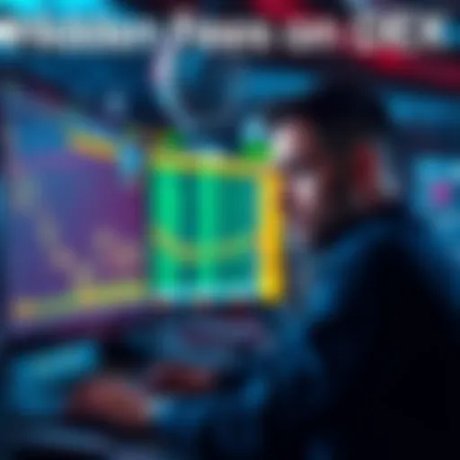 Frustrated trader looking at a computer screen with unexpected fees shown in trading exchanges