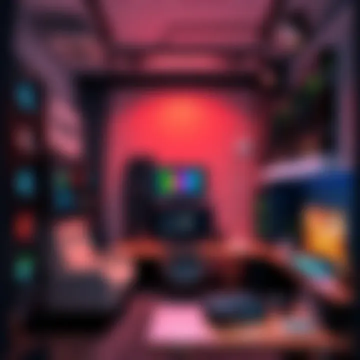 High-Core Node Server Setup at Home A modern home office showcasing a high-core count server setup, blending outdated hardware with advanced technology for optimal performance.