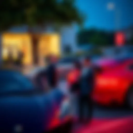 High-Profile Visitors at Hashgraph Office Several luxury cars parked near Hashgraph office with well-dressed individuals walking around in Richardson, Texas.