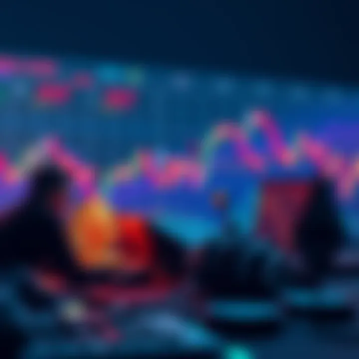 Scalper Maxi placing large bets on Bitcoin and Ethereum with graphs showing market volatility in the background