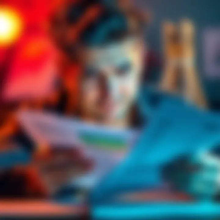 A worried person looking at bills and loan statements, showcasing the stress of high-interest loans.