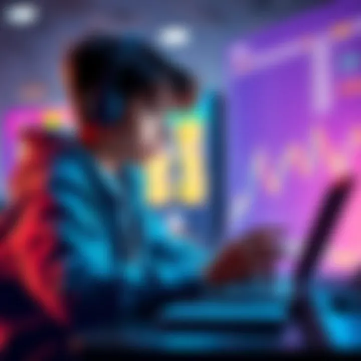 A teenager studying crypto trading on a laptop, looking for mentorship