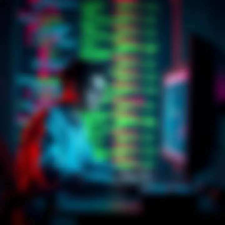 A person sitting at a computer with a concerned expression while looking at code on the screen, symbolizing the process of hiring a hacker for relationship clarity.